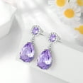 thumbnail image 5 of Juwaliy 10Ct Women Teardrop Dangle Earring 925 Sterling Silver Purple June Birthstone Alexandrite Earring Jewelry Birthday Mother's Day Gift, 5 of 10