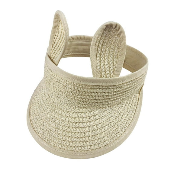 Ausyst Hats Clearance! Summer Baby Boy Girl Kids Folding Bunny Straw Visor Cap Sun Hat