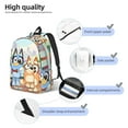 thumbnail image 3 of Kowoue Bluey Pattern Canvas Backpack – Student Double Shoulder Bag, Durable & Lightweight Canvas School & Outdoor Backpack-Medium, 3 of 5