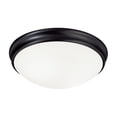 thumbnail image 1 of Capital Lighting 2034MB Hansen White Glass Flush Ceiling Light Fixture, 3-Light 180 Total Watts, 5"H x 14"W, Matte Black, 1 of 1