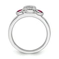 thumbnail image 2 of 925 Sterling Silver Stackable Expressions Dbl Round Cr. Ruby & Dia. Ring Size: 6; for Adults and Teens; for Women and Men, 2 of 5