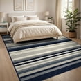 thumbnail image 3 of ODIKA 8'x10' Ultra-Soft Area Rug, Striped Vintage Colorblock Faded Boho Banded Stripes Bands Edges None Washable, Bare feet friendly, Silk-Touch for Bedroom, Under Sectional, 3 of 7