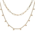 thumbnail image 2 of BERRICLE Bead Paperclip Fashion Link Chain Necklace for Women, 2 Piece, Rose Gold Flashed, 2 of 14