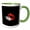 Green/White, variant on 3drose, Fun Swalk Postal Abbreviation with Sweetheart Red Lipstick Kiss, 11oz Two-tone Black Mug