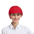 thumbnail image 6 of TOPTIE Short Brim Chef Hat for Women - Adjustable, Breathable Hair Net for Kitchen Cooking, Food Service, Working-Red, 6 of 7
