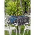 thumbnail image 3 of Outdoor Tablecloths with Umbrella Hole & Zipper, Boho Purple Flower Round Tablecloths 60 Inch, Abstract Bohemia Pesley Floral Waterproof Table Cloth, Patio/Pool/Picnic Table Covers, 3 of 8