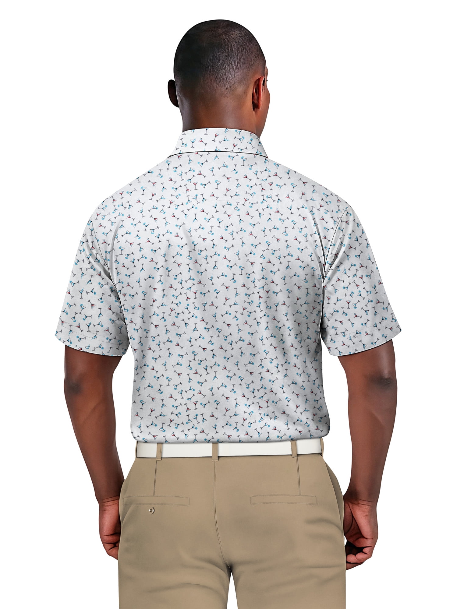 Ben Hogan Men's & Big Men's Performance Martini Printed Short Sleeve Polo Shirt, up to 5XL