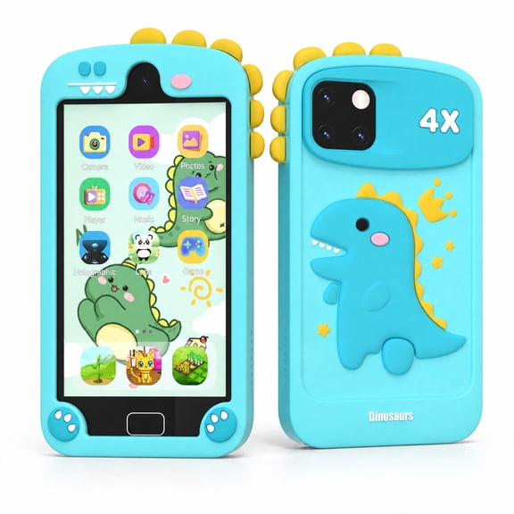 Kids Smart Phone, 4.0" Touchscreen Toddler Learning Toy Play Phone with Dual Camera, Game, Music Player, Learning Toy Christmas Birthday Gifts for 3-12 Year Old Boys Girls, Blue