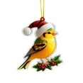 thumbnail image 2 of Animal Christmas Ornaments with Acrylic Hanging Xmas Tree Decorations Party Decors Supplies Window Door Wreaths Decoration Yellow Bird 3.1 In, 2 of 7