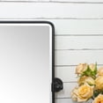 thumbnail image 3 of TEHOME Horizontal Farmhouse Black Metal Framed Rounded Pivot Rectangle Bathroom Mirror 30x20", 3 of 9