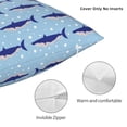 thumbnail image 3 of Fuzoiu Cute Shark Print Square Pillow Cover,Hidden Zipper Design,Luxury Square Pillow Case, Throw Pillow,Couch Cushion-20"x20", 3 of 7