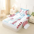 thumbnail image 2 of Manfei Personalized Initial A Twin Sheet Sets 3pcs,Baseball Sport Bedding, 2 of 5