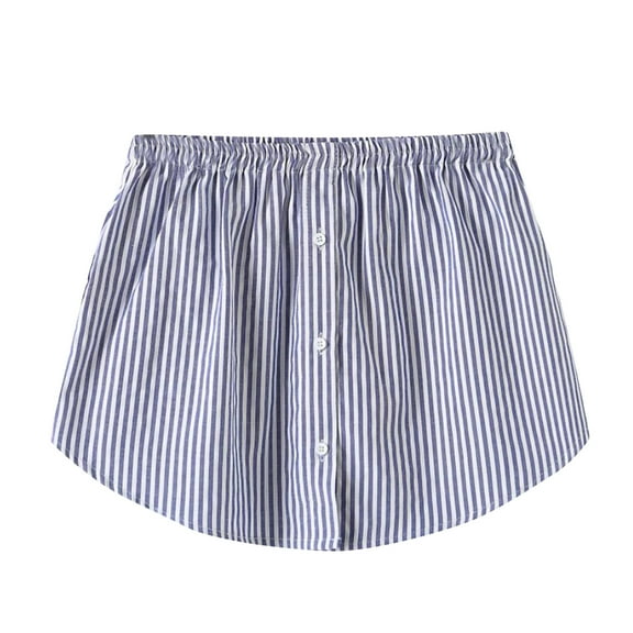 IROINNID Women's Layered Tiered Sheer Stripe Extender Half Slip Plus Size Skirt Short Elastic Waist Short Print Skirt