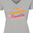 thumbnail image 4 of Inktastic I'm Grandma's Favorite with Arrow and Hearts in Pink Women's V-Neck T-Shirt, 4 of 5