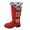 Red, variant on Women's Mid Calf Snow Boots Fully Fur Lined Boots Platform Fashion Chunky Block Retro Knee High Boots with Double Buckle Non Slip Waterproof Winter Warm Walking Shoes
