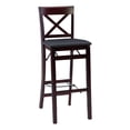 thumbnail image 1 of Linon Triena X-Back Folding 30" Bar Stool Brown Faux Leather Seat in Merlot Wood, 1 of 16