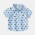 thumbnail image 2 of Ruyang Toddler Boys Baby Shirt Summer Short Sleeve 𝐂artoon Car Lapel T-Shirt Kids Boy Casual Lightweight Button Tops, 2 of 4