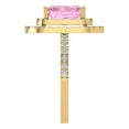 thumbnail image 3 of 2.62 ct Emerald Cut Simulated Pink Diamond with Simulated Diamond Halo Accents 14K Yellow Gold Womens Engagement Ring, 3 of 6