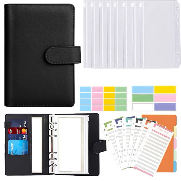 Budget Binder with Cash Envelopes for Budgeting,A6 Saving Binder Pocket