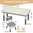 thumbnail image 3 of Yiwa Height Adjustable Kids Table and 6 Chairs Set - Graffiti Desktop, Easy-to-Clean Arts & Crafts Table with Non-Slip Legs, Detachable Storage Box for Daycare, Classroom, and Home, 3 of 5