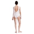 thumbnail image 4 of Zaldita Women's Gymnastics Leotard One Piece Sheer Mesh Long Sleeve Bodysuit Lyrical Ballet Dancewear Ivory M, 4 of 6