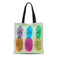 thumbnail image 1 of NUDECOR Canvas Tote Bag Colorful Drawing Pineapples Fruit Reusable Handbag Shoulder Grocery Shopping Bags, 1 of 1