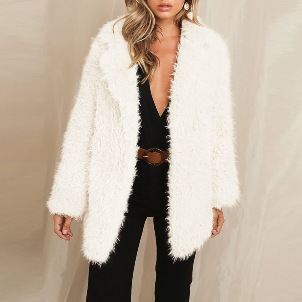 Women/'s Teddy Bear Fluffy Coat Winter Thick Warm Fur Fleece Jacket Outwear Tops