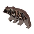 thumbnail image 4 of Estatua de madera de animales, tallado exquisito, detalles refinados, artesanías de madera de animales con cadena de luces para regalos, decoración del hogar, oso, 4 of 14