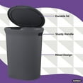 thumbnail image 4 of Superio 40L Elegant Ribbed Plastic Laundry Hamper with Lid - Grey (2 Pack), 4 of 5