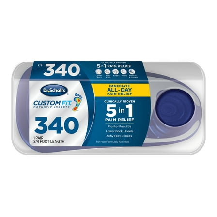 Dr Scholls Custom Fit CF 340 Orthotic Insole Shoe Inserts for Foot Knee and Lower Back Relief 1 Pair