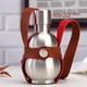 thumbnail image 2 of Botella de Cadera Portátil Sunnimix de Calabaza Jarra de Vino Flagon Correa de Hombro de Cuero Alcohol Acero Inoxidable 250ml, 2 of 8
