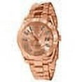 thumbnail image 2 of Men's Stainless Steel 18K Rose Gold Finish Simulated Diamond 40mm Watch W/Date, 2 of 6