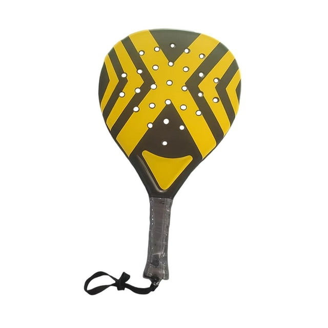 Pala de pádel para deportes al aire libre con bolsa de almacenamiento antideslizante resistente profesional Amarillo Negro