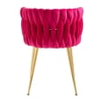 thumbnail image 3 of Set of 2 Accent Chairs, Counter Height Dining Chairs with Curved Backrest and Armrest, 2 pcs Leisure Chairs with Metal Legs for Living Room Dining Room, Rose Red, 3 of 7