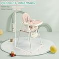 thumbnail image 3 of Ktaxon Baby High Chair, Convertible 6 in 1 High Chairs for Babies and Toddlers, Baby Highchair with 5-Point Safety Harness, Adjustable Height & Dining Tray, Pink, 3 of 12