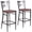 Cherry Wood Seat/Clear Coated Metal Frame, variant on Flash Furniture 2 Pk. HERCULES Series Silver Antique Finish with Clear Coat ''X'' Back Metal Restaurant Barstool - Walnut Wood Seat