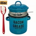 thumbnail image 2 of ZhyrZng Bacon Grease Container with Strainer and Food-Grade Silicone Spatula,Bacon Grease Saver Vintage Storage, Food Saver Bin with Lid for Cooking Frying, Baking, Fat Storage Jar, 2 of 7