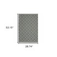 thumbnail image 3 of 3' X 5' Grey Geometric Stain Resistant Indoor Outdoor Area Rug, 3 of 6