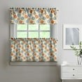 thumbnail image 2 of Fall Kitchen Curtains 24 Inch Short - 3 Panel Set, Autumn Harvest Print, Rod Pocket Window Treatment for Thanksgiving, Farmhouse, Cafe, Living Room - Machine Washable, 2 of 6