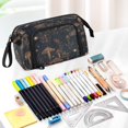 thumbnail image 5 of Nylon Fish Mouth Pencil Case with Large Capacity Zipper Pencil Pouch Mushrooms and Plants Pattern Pencil Bag Organizers, 5 of 7