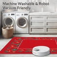 thumbnail image 5 of ODIKA 6'x9' Machine Washable Non-Slip Area Rug, Holly Berry Vine Design Hallway with Botanical Christmas High Traffic Rug with Pad, Red, 606681, 5 of 8