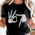 thumbnail image 2 of 67 Skeleton Hands T-Shirt, Six Seven Funny Meme Tee, 2 of 6
