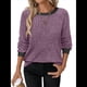 thumbnail image 3 of Camisas de Larga para Mujer, Suéteres, Conjuntos de Otoño, Bloques de Color, Ropa de Invierno, Elegantes, Informales, Suaves. Púrpura L, 3 of 7