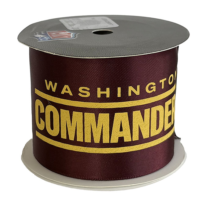 Commanders Printed Ribbon 2 1/4"-Inch Width, 15 Foot Spool - USA Licensed Bows