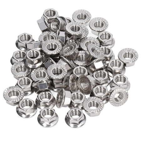 

50Pcs Flange Nut 304 Stainless Steel Fastener Accessory Set Kit for Fixing MaintenanceM6