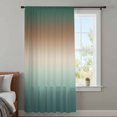 thumbnail image 3 of Green Brown Ombre Sheer Curtains 63 Inches Long, Modern Gradient Abstract Art Light Filering Curtains, Breathable Simi Curtain Privacy Drapes for Living Room Bedroom Lightweight Window Treatment, 3 of 7