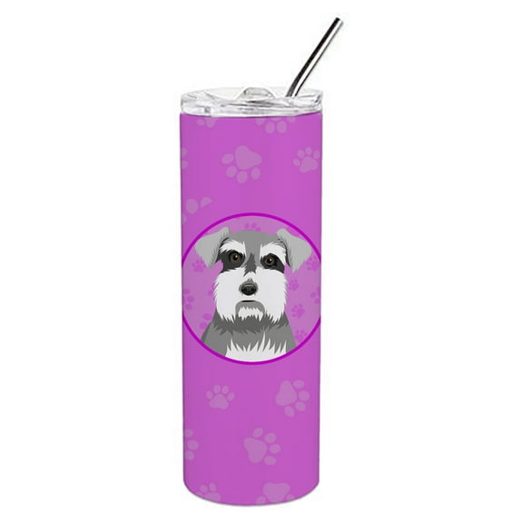 Carolines Treasures WDK1415TBL20 Schnauzer Salt and Pepper Design1 Stainless Steel 20 oz Skinny Tumbler Pink 20 oz
