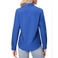thumbnail image 5 of Siliteelon Button Down Shirts for Women Long Sleeve Shirts Wrinkle Free Blue Formal Work Office Blouses Tops Dress Shirts Regular Fit, 5 of 7