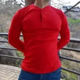 thumbnail image 2 of Playera Con Botones Cuello Redondo Manga Larga A056, 2 of 5
