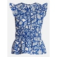 thumbnail image 6 of Time and Tru Women's Sleeveless Smocked Top with Ruffle Trim, Sizes XS-XXXL, 6 of 6